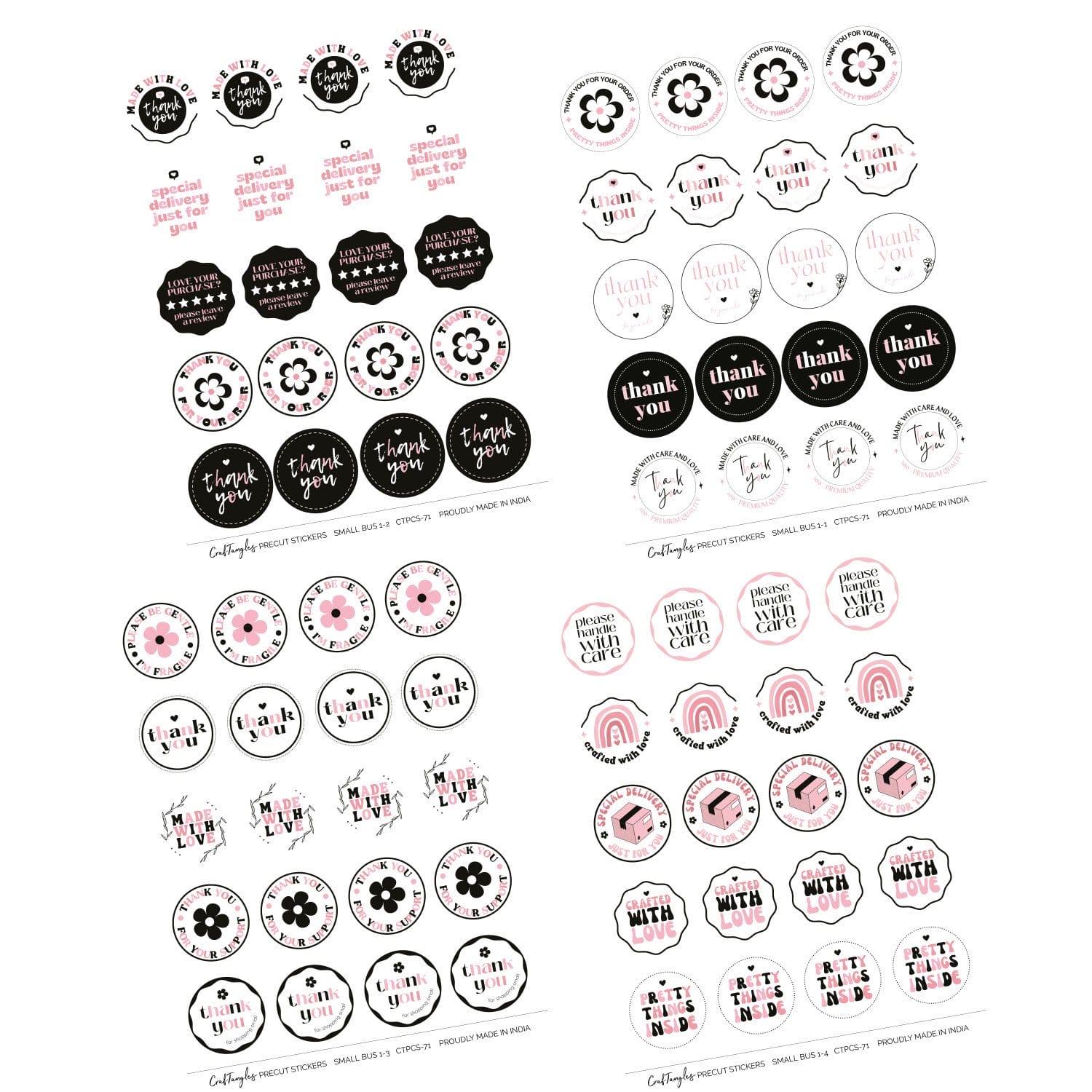 CrafTangles Precut Journal Stickers - Small Business 1 (Pack of 80 stickers) - Image 3