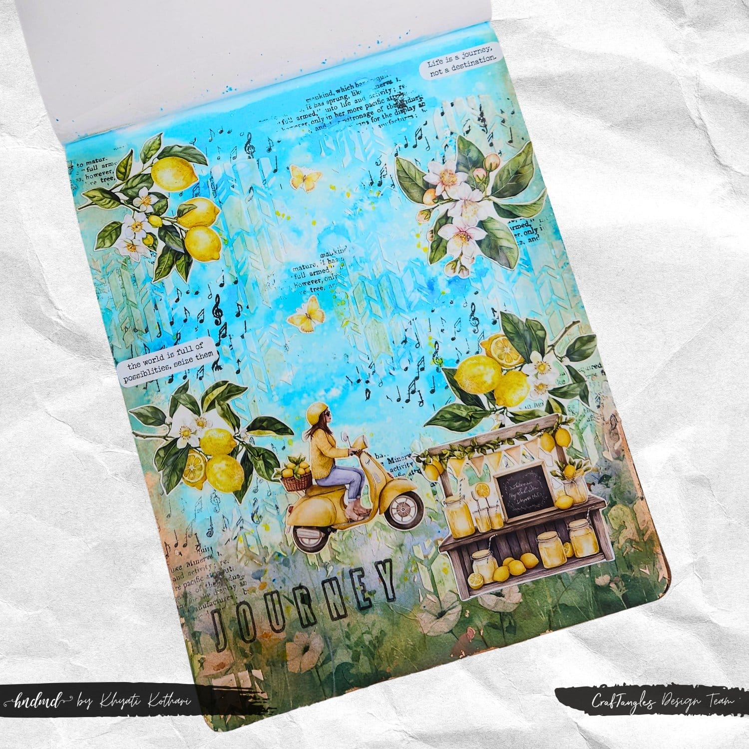 CrafTangles 6"x6" Stencil - Herringbone CrafTangles A4 Art Journal 2 CrafTangles 6"x6" Stencil - Herringbone - Image 7