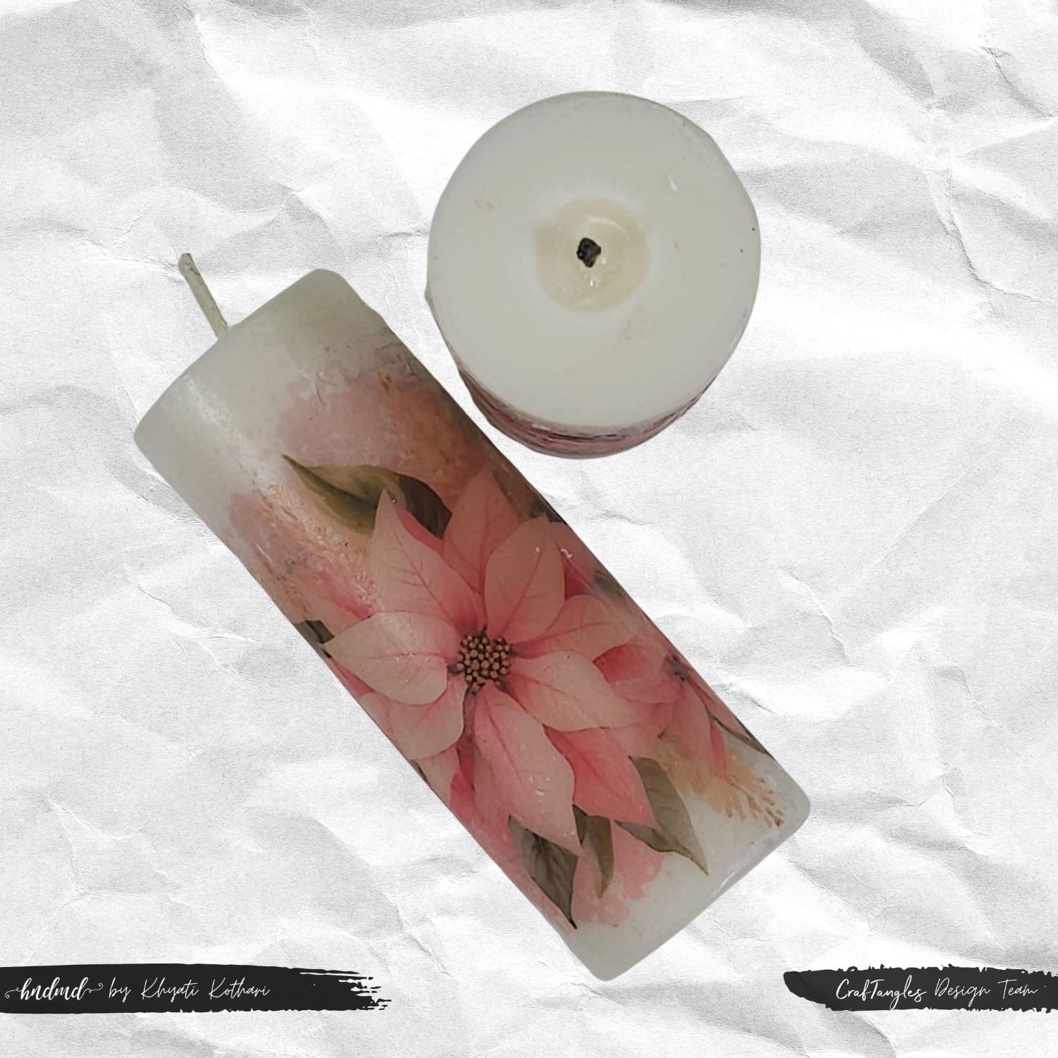 CrafTangles Decoupage Napkin / Tissue / Collage Paper - Poinsettia Flowers 3 CrafTangles Candle Decoupage CrafTangles Decoupage Napkin / Tissue / Collage Paper - Poinsettia Flowers 3 - Image 3