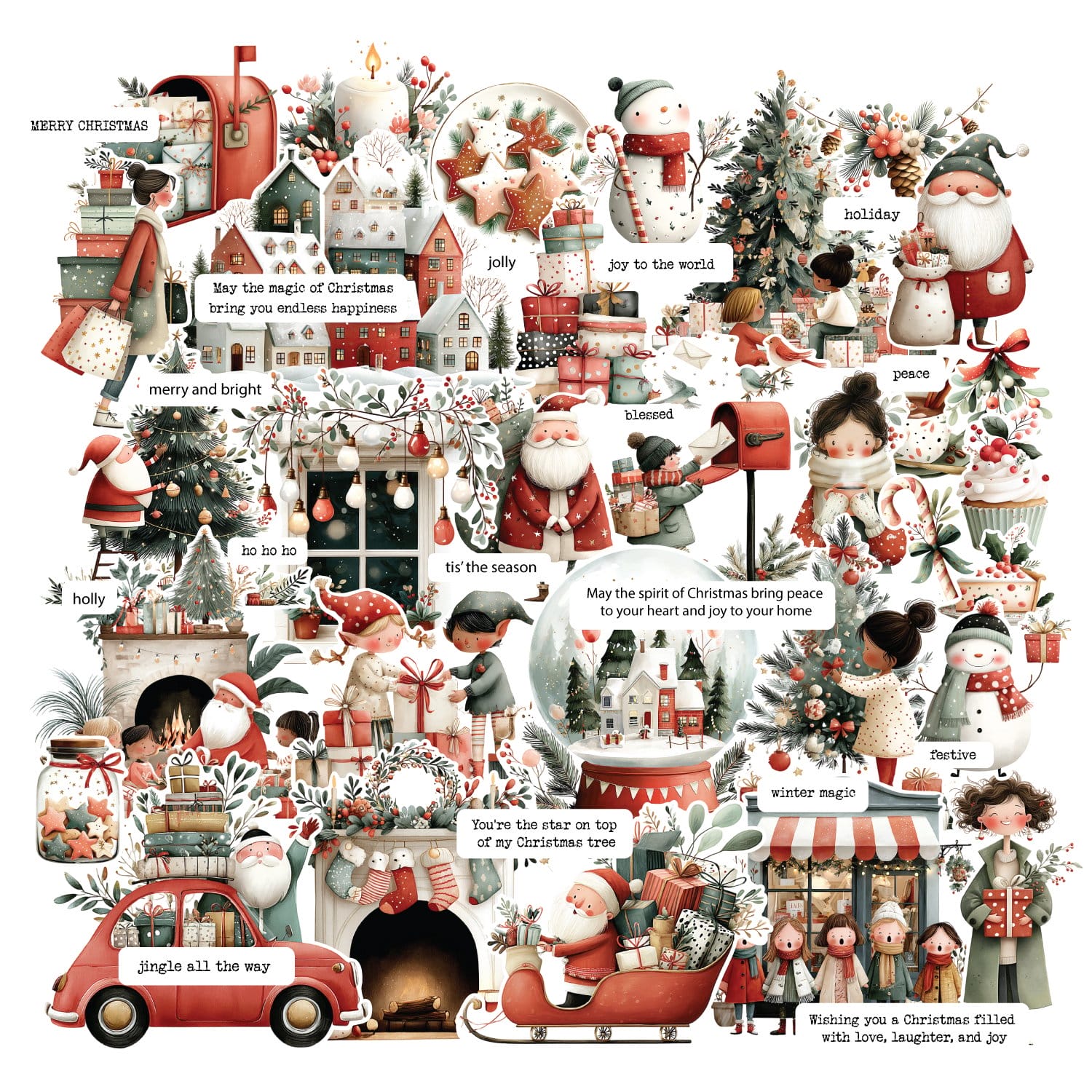 CrafTangles DieCuts / Ephemera Pack - Merry Christmas 1 CrafTangles Ephemeras Die cuts Merry Christmas 1 CTDCP 22 CrafTangles DieCuts / Ephemera Pack - Merry Christmas 1