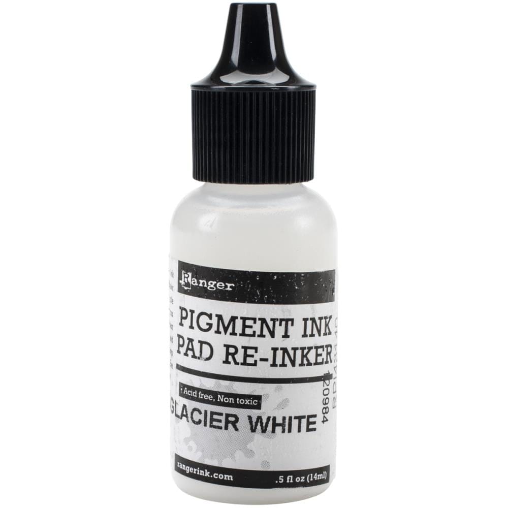 Ranger Pigment Pad Reinker .5oz - Glacier White ranger ink pad reinker glacier white Ranger Pigment Pad Reinker .5oz - Glacier White