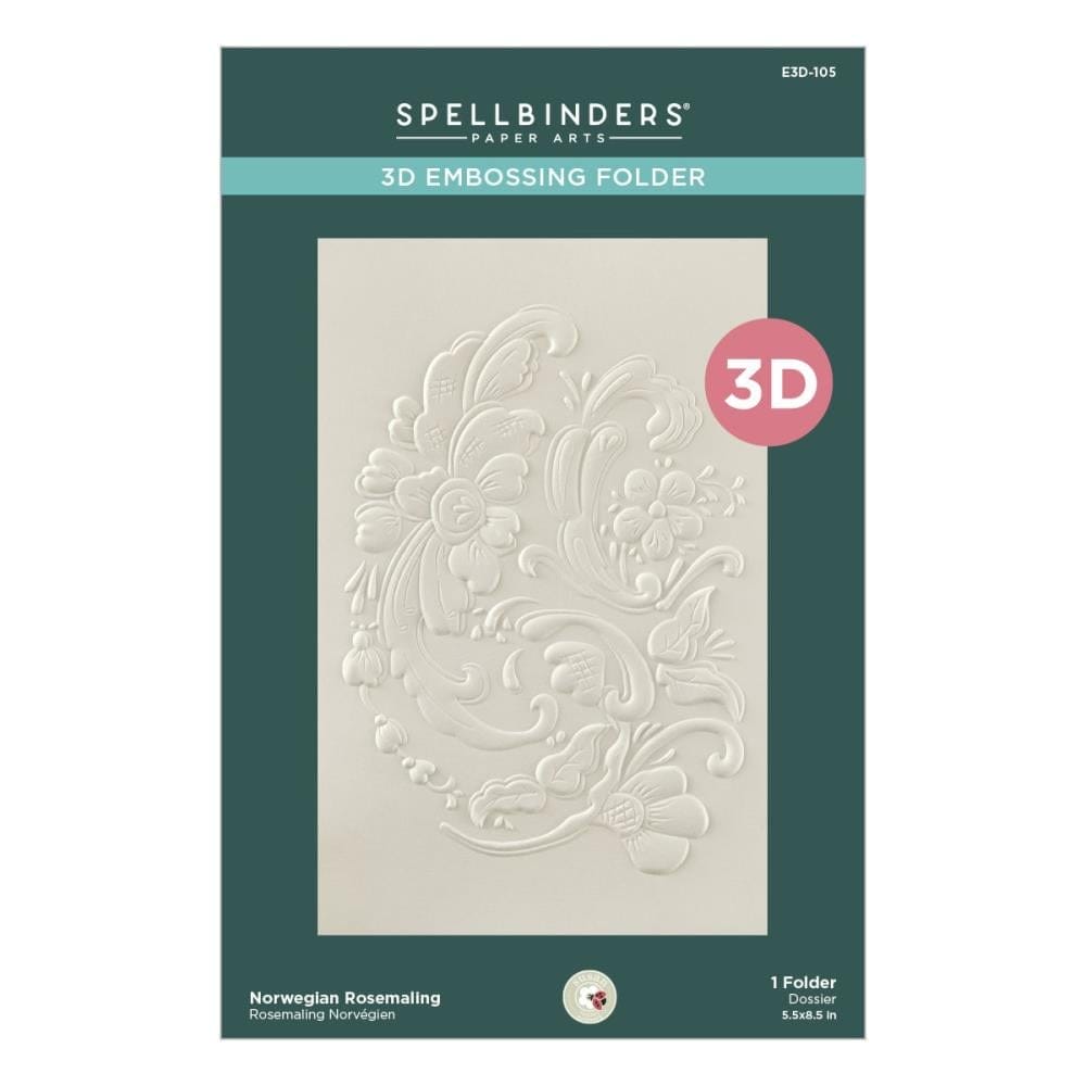 Spellbinders 3D Embossing Folder 5.5"X8.5" - Norwegian Rosemaling - Image 2
