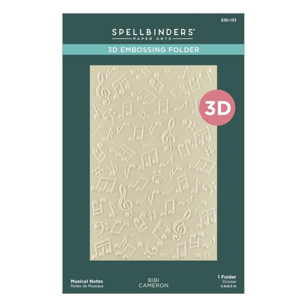 Spellbinders 3D Embossing Folder 5.5"X8.5" - Musical Notes spellbinder 3d embossing folder E3D 133 Spellbinders 3D Embossing Folder 5.5"X8.5" - Musical Notes - Image 2