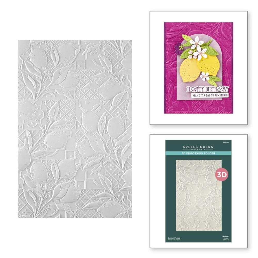 Spellbinders 3D Embossing Folder 5.5"X8.5" - La Dolce Vita Lemon Fresco spellbinder 3d embossing folder E3D 134 1 Spellbinders 3D Embossing Folder 5.5"X8.5" - La Dolce Vita Lemon Fresco