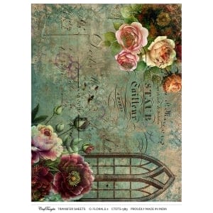 CrafTangles A4 Transfer It Sheets - Old Florals 2