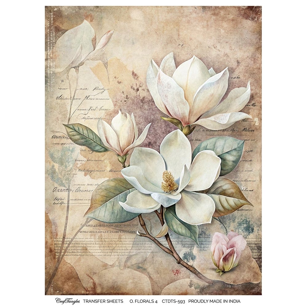 CrafTangles A4 Transfer It Sheets - Old Florals 4 CTDTS 593 CrafTangles transfer sheet Old Florals 4 CrafTangles A4 Transfer It Sheets - Old Florals 4