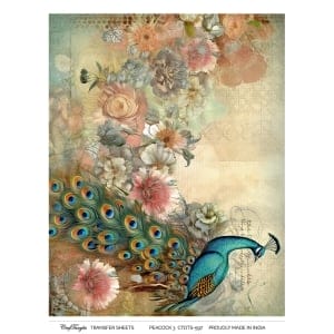CrafTangles A4 Transfer It Sheets - Peacock 3