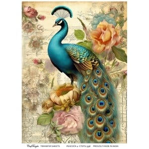 CrafTangles A4 Transfer It Sheets - Peacock 4