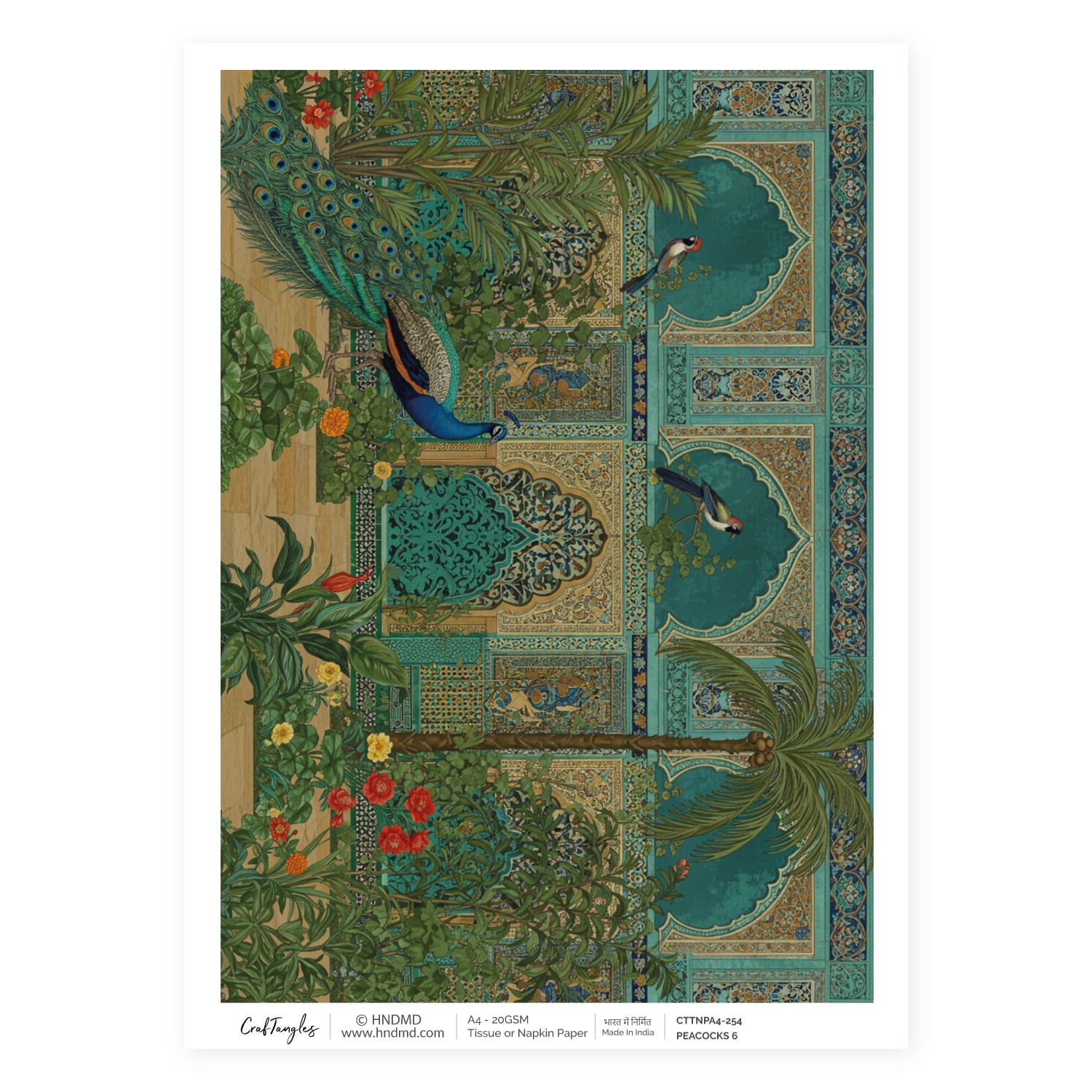 CrafTangles Decoupage Napkin / Tissue / Collage Paper - Peacocks 6 254 Peacocks 6 CrafTangles Tissue napkin paper CrafTangles Decoupage Napkin / Tissue / Collage Paper - Peacocks 6