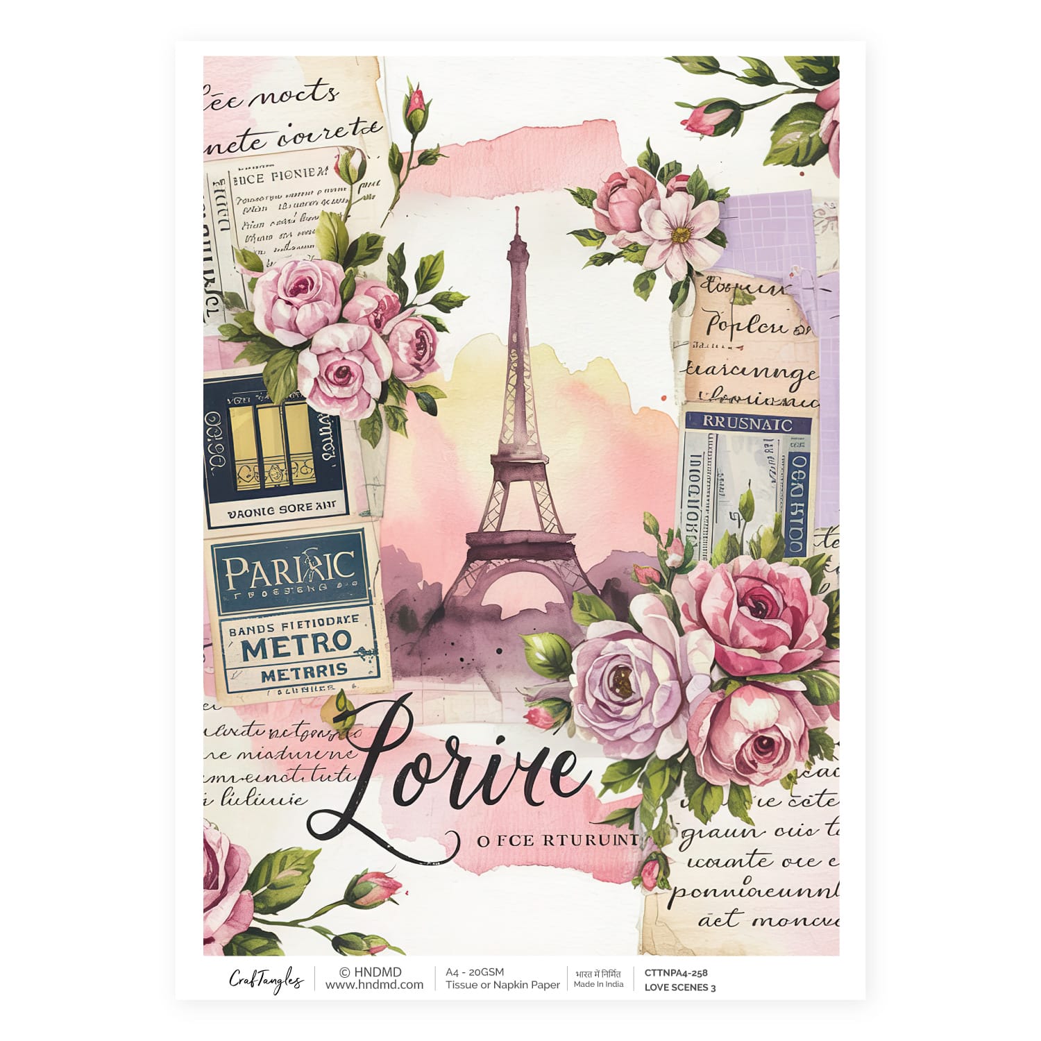 CrafTangles Decoupage Napkin / Tissue / Collage Paper - Love Scenes 3 258 Love Scenes 3 CrafTangles Tissue napkin paper CrafTangles Decoupage Napkin / Tissue / Collage Paper - Love Scenes 3