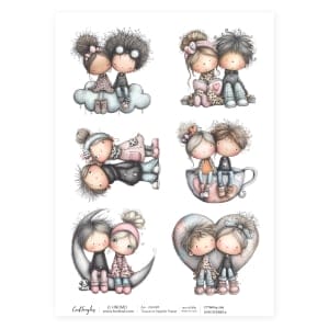 CrafTangles Decoupage Napkin / Tissue / Collage Paper - Love Scenes 5