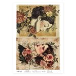 CrafTangles Decoupage Napkin / Tissue / Collage Paper - Floral Ladies 5
