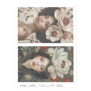 CrafTangles Decoupage Napkin / Tissue / Collage Paper - Floral Ladies 6