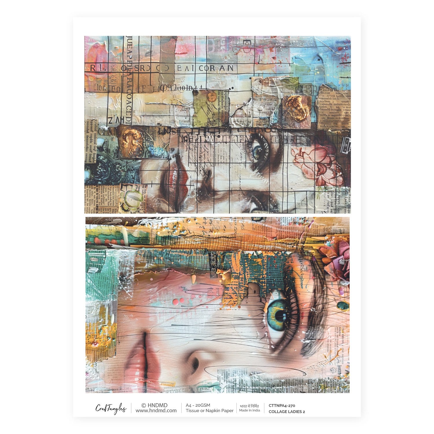 CrafTangles Decoupage Napkin / Tissue / Collage Paper - Collage Ladies 2 270 Collage Ladies 2 CrafTangles Tissue napkin paper CrafTangles Decoupage Napkin / Tissue / Collage Paper - Collage Ladies 2
