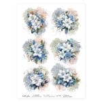 CrafTangles Decoupage Napkin / Tissue / Collage Paper - Winter Flowers 1