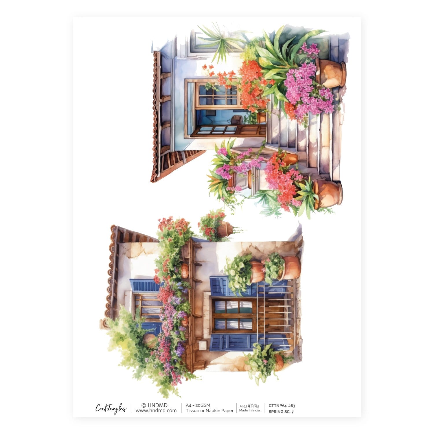 CrafTangles Decoupage Napkin / Tissue / Collage Paper - Spring Scenes 7 283 Spring Scenes 7 CrafTangles Tissue napkin paper CrafTangles Decoupage Napkin / Tissue / Collage Paper - Spring Scenes 7