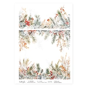 CrafTangles Decoupage Napkin / Tissue / Collage Paper - Winter Flowers 2