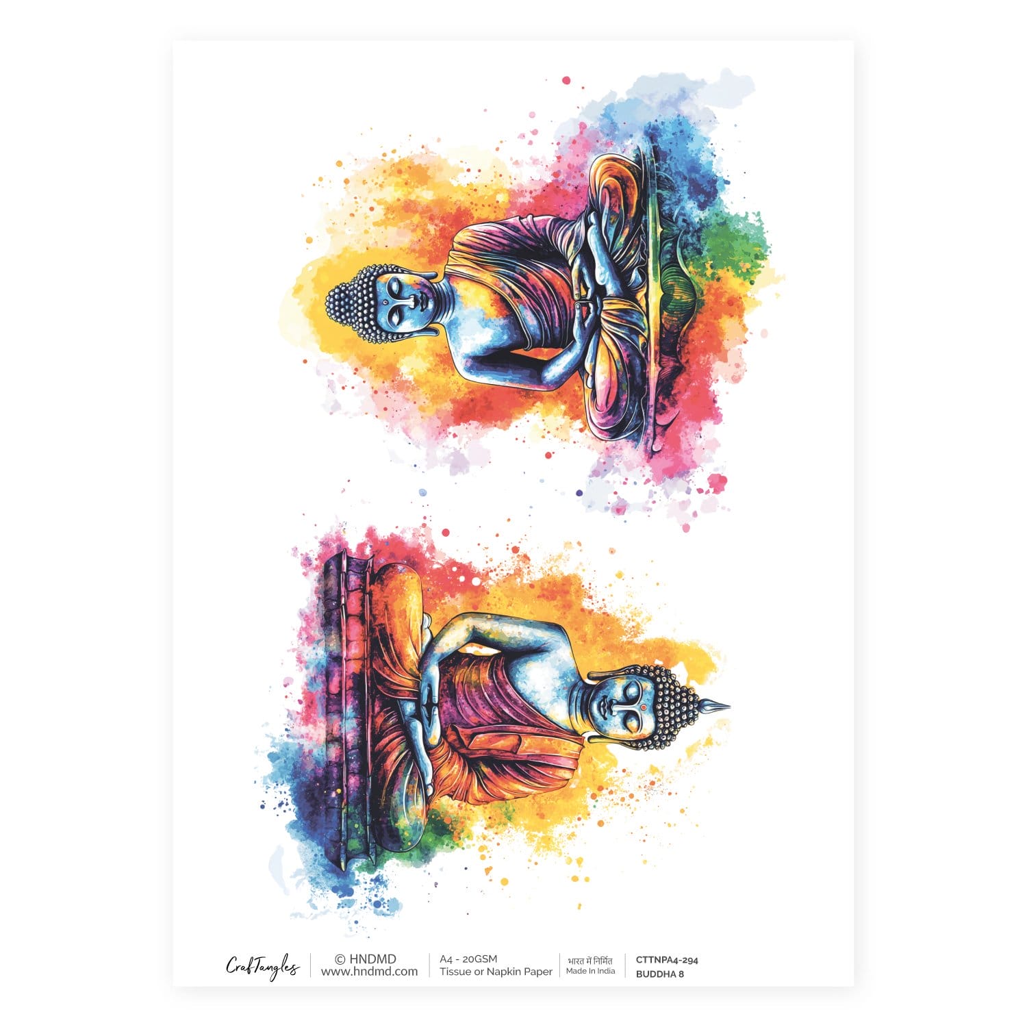 CrafTangles Decoupage Napkin / Tissue / Collage Paper - Buddha 8 294 Buddha 8 CrafTangles Tissue napkin paper CrafTangles Decoupage Napkin / Tissue / Collage Paper - Buddha 8