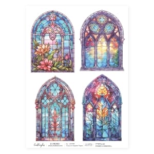 CrafTangles Decoupage Napkin / Tissue / Collage Paper - Stained Glass Windows 1