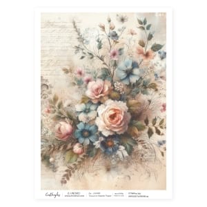 CrafTangles Decoupage Napkin / Tissue / Collage Paper - Vintage Flowers 25