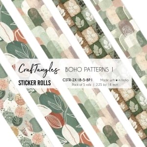 Boho Patterns 1 2.5x18 inch Sticker Roll