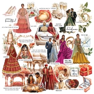 CrafTangles DieCuts / Ephemera Pack - Indian Wedding 1 (45 pcs)