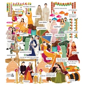 CrafTangles DieCuts / Ephemera Pack - Indian Wedding 2 (60 pcs)