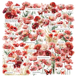 CrafTangles DieCuts / Ephemera Pack - Colourful Flowers 4 (58 pcs)