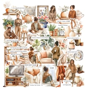 CrafTangles DieCuts / Ephemera Pack - My Home 1 (54 pcs)