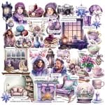CrafTangles DieCuts / Ephemera Pack - Winter Time 1 (58 pcs)