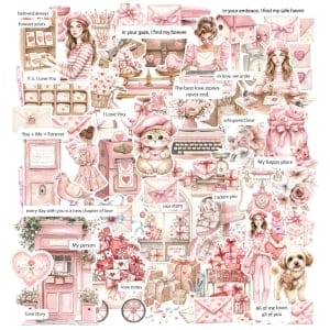 CrafTangles DieCuts / Ephemera Pack - Love Mail 1 (65 pcs)