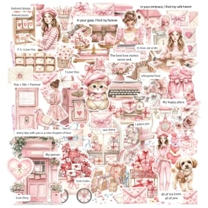 CrafTangles DieCuts / Ephemera Pack - Love Mail 1 (65 pcs)