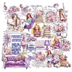 CrafTangles Precut Journal Stickers - Planner Girls 1 (Pack of 62 stickers)