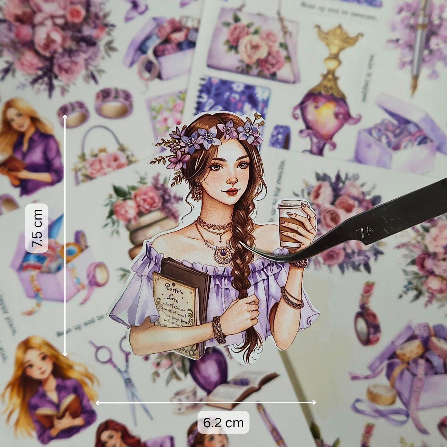 CrafTangles Precut Journal Stickers - Planner Girls 1 (Pack of 62 stickers) - Image 2