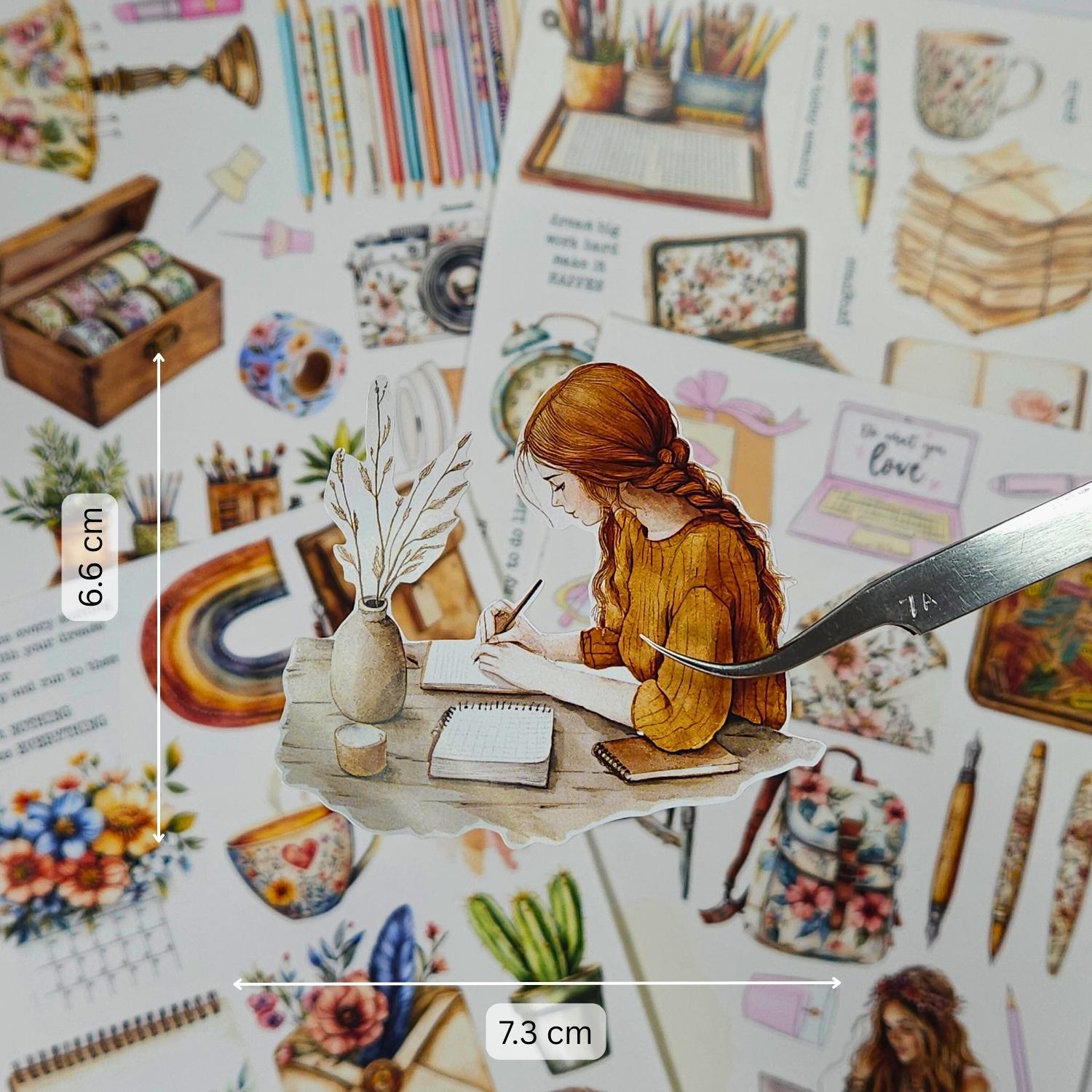 CrafTangles Precut Journal Stickers - Planner Girls 2 (Pack of 61 stickers) - Image 2