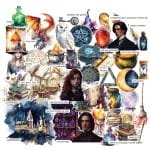 CrafTangles Precut Journal Stickers - Fantasy Girls 1 (Pack of 59 stickers)