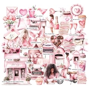 CrafTangles Precut Journal Stickers - Love Letters 1 (Pack of 50 stickers)