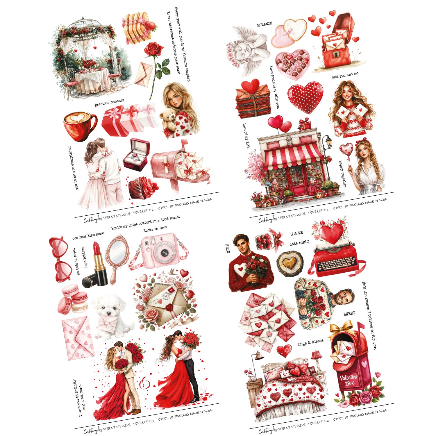 CrafTangles Precut Journal Stickers - Love Letters 2 (Pack of 58 stickers) CTPCS 78 Love Letters 2 CrafTangles Precut Journal Stickers 2 CrafTangles Precut Journal Stickers - Love Letters 2 (Pack of 58 stickers) - Image 3