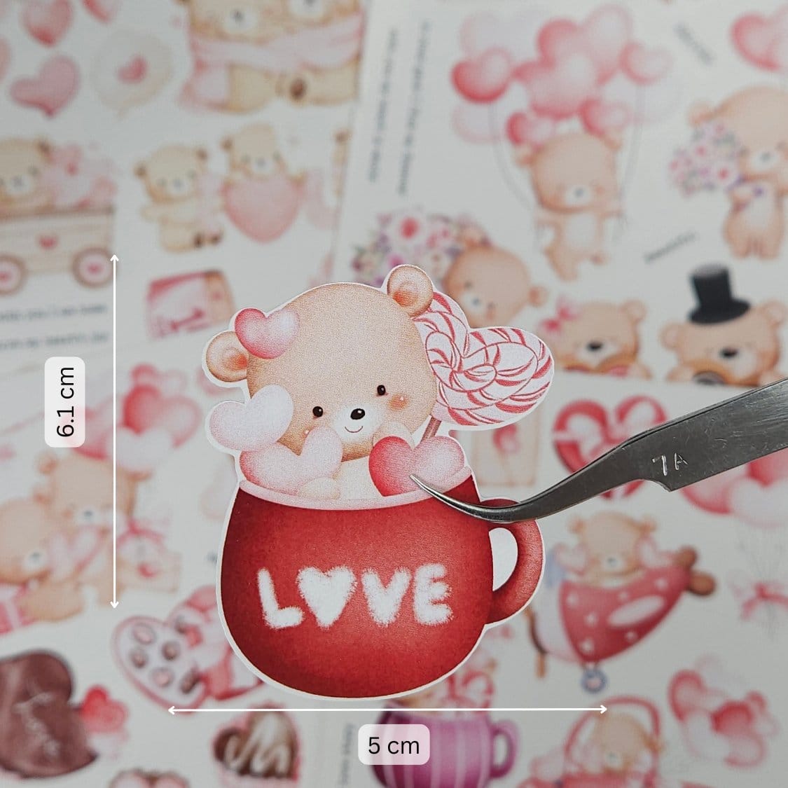 CrafTangles Precut Journal Stickers - Cute Love 2 (Pack of 65 stickers) CTPCS 80 Cute Love 2 CrafTangles Precut Journal Stickers 3 CrafTangles Precut Journal Stickers - Cute Love 2 (Pack of 65 stickers) - Image 2