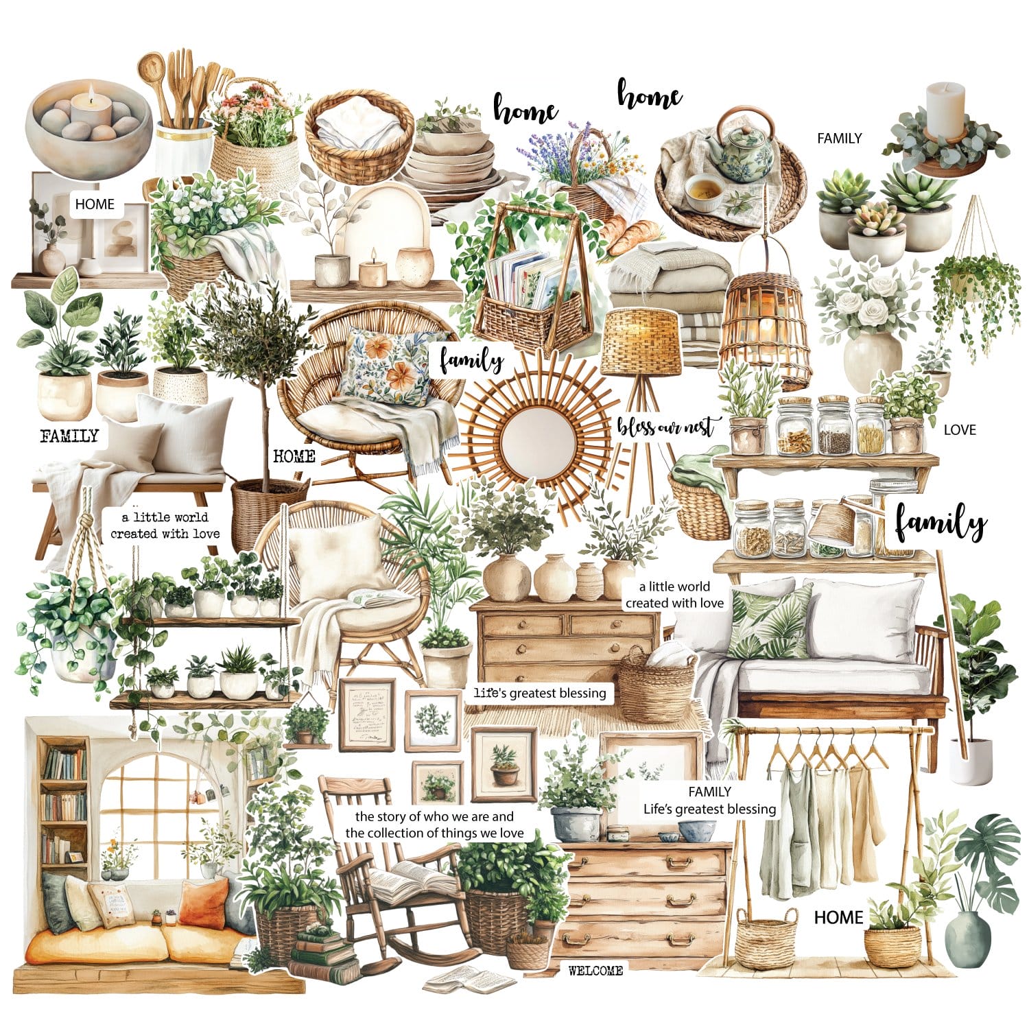 CrafTangles Precut Journal Stickers - Cozy Home 2 (Pack of 55 stickers) CTPCS 82 Cozy Home 2 CrafTangles Precut Journal Stickers 1 CrafTangles Precut Journal Stickers - Cozy Home 2 (Pack of 55 stickers)