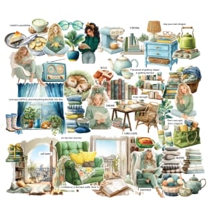 CrafTangles Precut Journal Stickers - My Life 1 (Pack of 53 stickers)