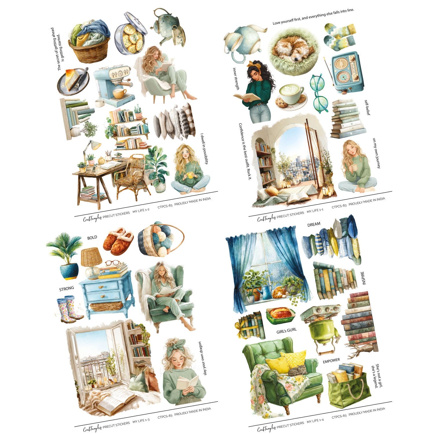 CrafTangles Precut Journal Stickers - My Life 1 (Pack of 53 stickers) - Image 3