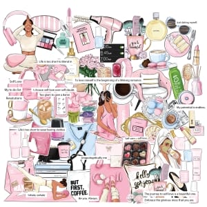 CrafTangles Precut Journal Stickers - Self Love 3 (Pack of 78 stickers)