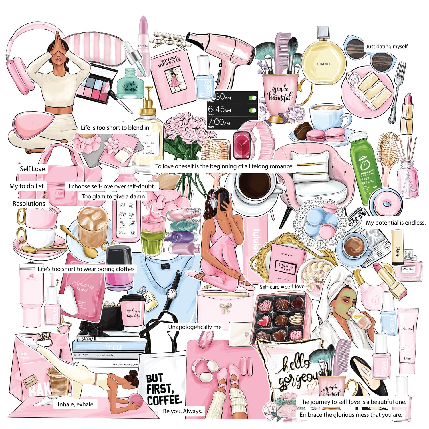 CrafTangles Precut Journal Stickers - Self Love 3 (Pack of 78 stickers) CTPCS 85 Self Love 3 CrafTangles Precut Journal Stickers 1 CrafTangles Precut Journal Stickers - Self Love 3 (Pack of 78 stickers)