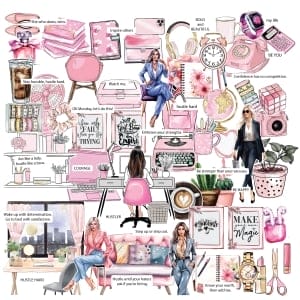 CrafTangles Precut Journal Stickers - Boss Lady 3 (Pack of 70 stickers)