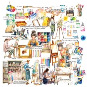 CrafTangles Precut Journal Stickers - My Life 3 (Pack of 76 stickers)