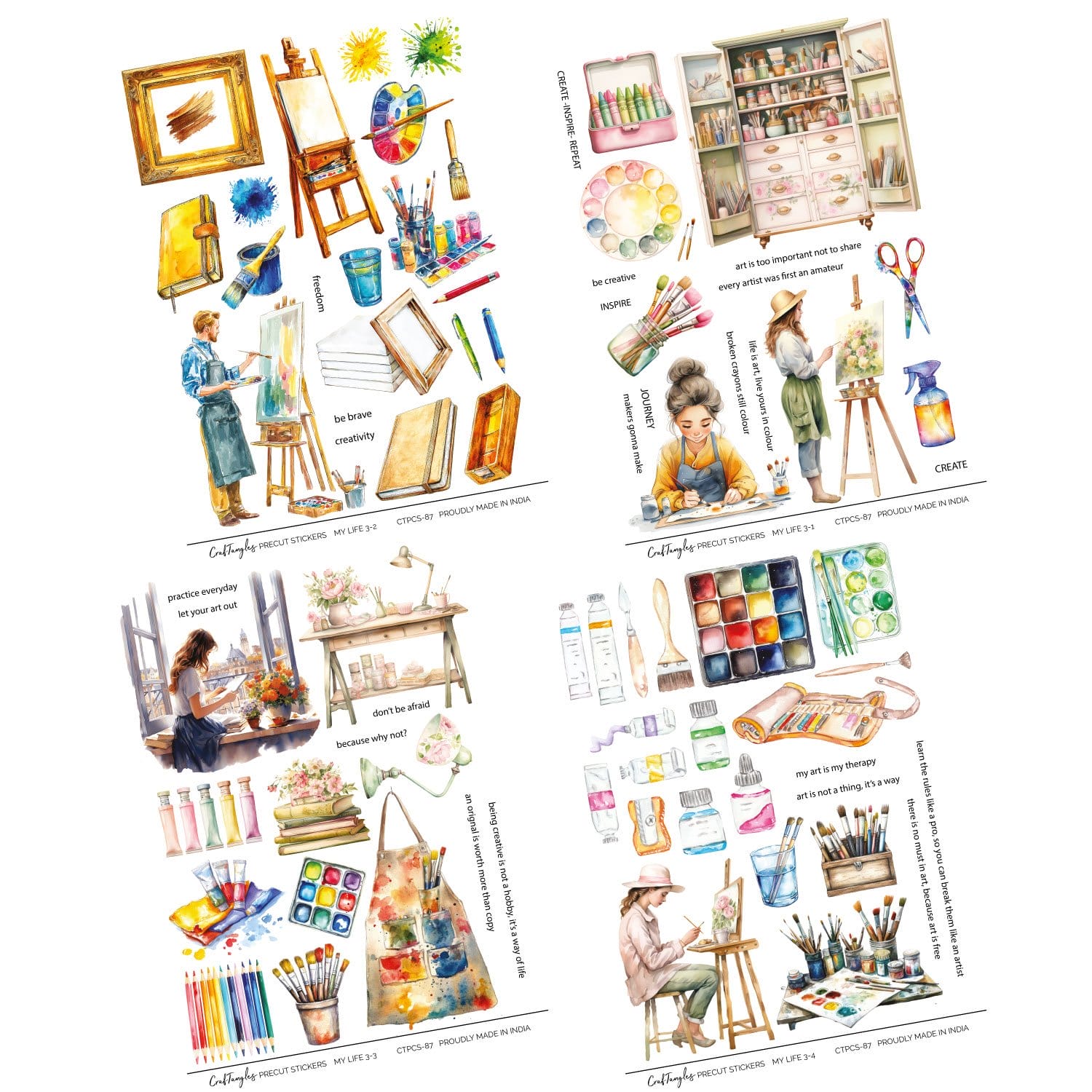 CrafTangles Precut Journal Stickers - My Life 3 (Pack of 76 stickers) CTPCS 87 My Life 3 CrafTangles Precut Journal Stickers 2 CrafTangles Precut Journal Stickers - My Life 3 (Pack of 76 stickers) - Image 2