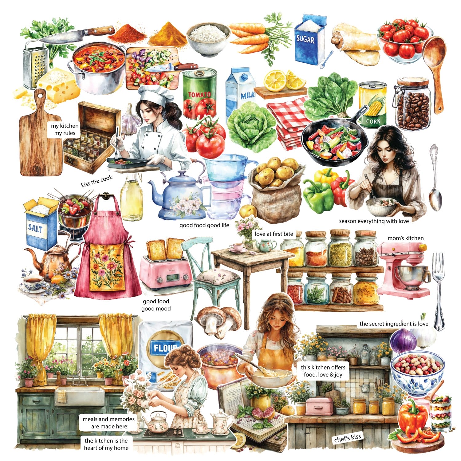 CrafTangles Precut Journal Stickers - My Life 4 (Pack of 68 stickers)