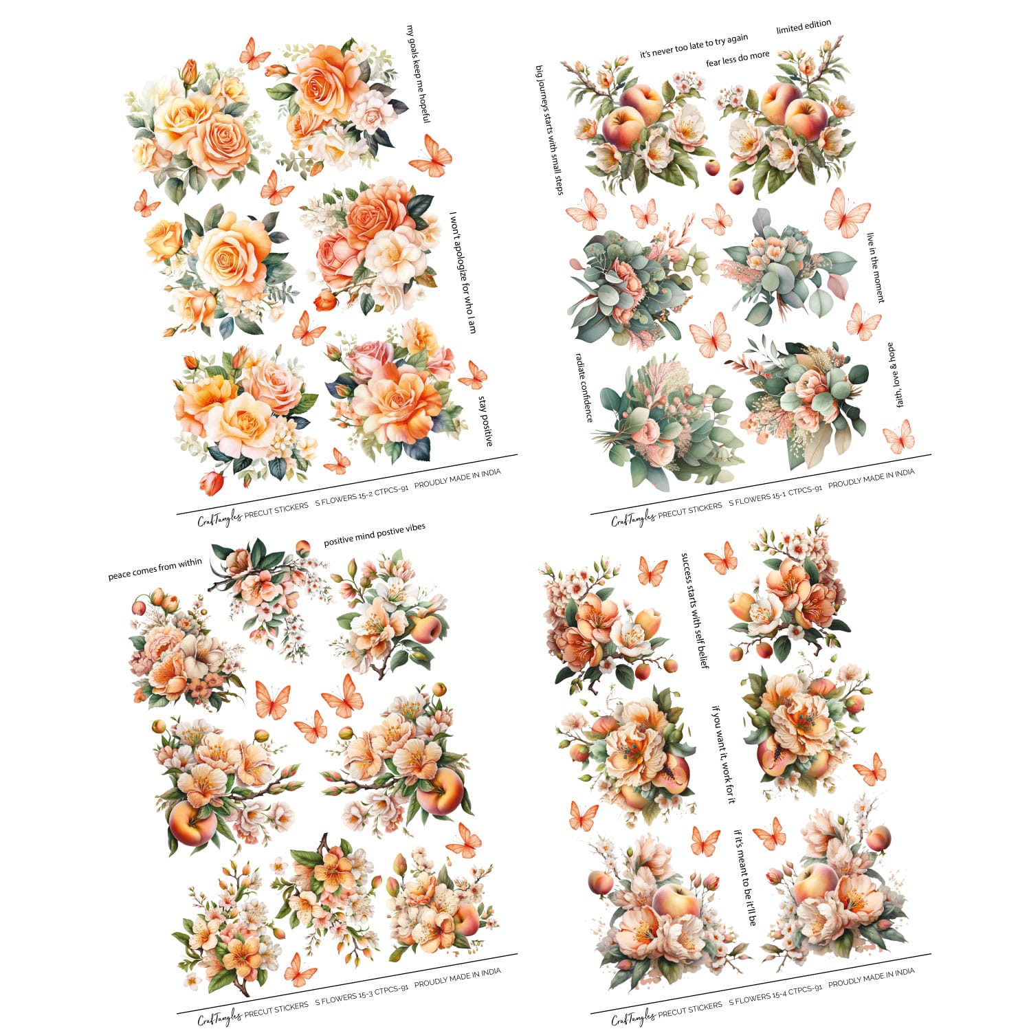 CrafTangles Precut Journal Stickers - Spring Flowers 15 (Pack of 64 stickers) CTPCS 91 Spring Flowers 13 CrafTangles Precut Journal Stickers 2 CrafTangles Precut Journal Stickers - Spring Flowers 15 (Pack of 64 stickers) - Image 3