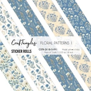 CrafTangles Journal Sticker Rolls (Pack of 5 designs) - Floral Patterns 1